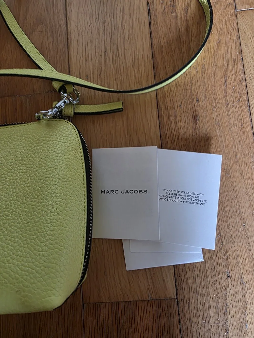 NWOT Marc Jacobs Grind Leather Crossbody Pouch In Lemoncello